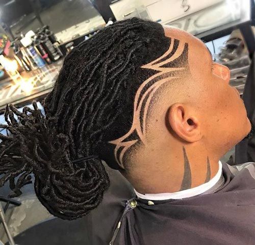black men haircuts with designs